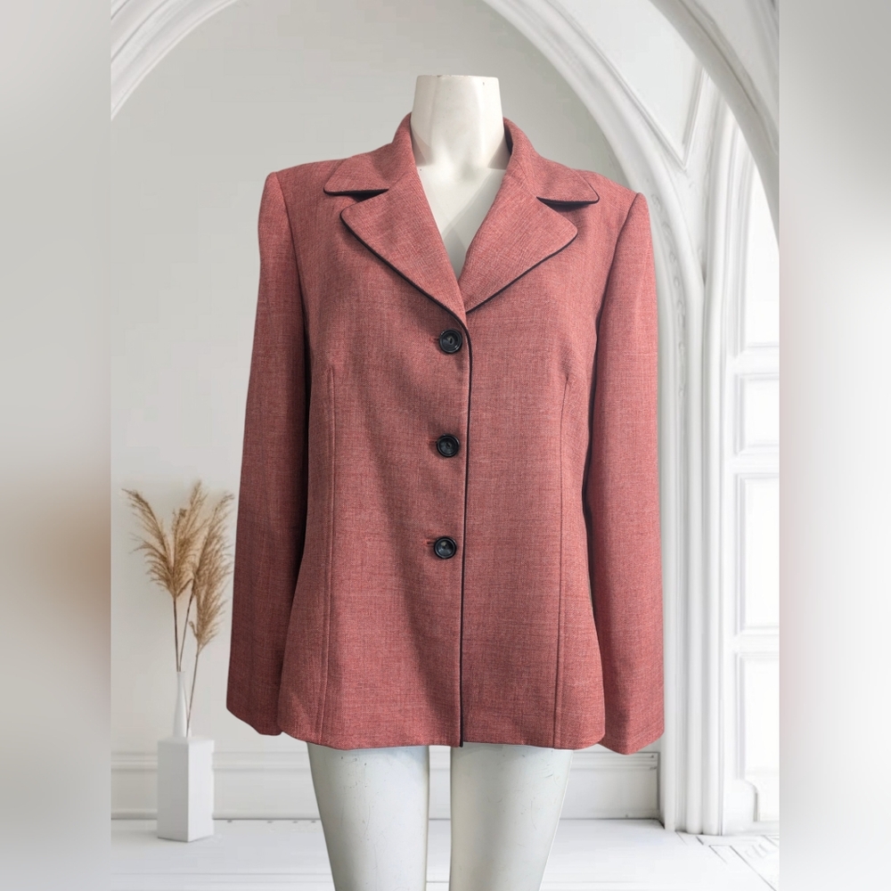 Women's Fully Lined 3 Closure Button Suit Blazer Size 14 By Evan- Picone